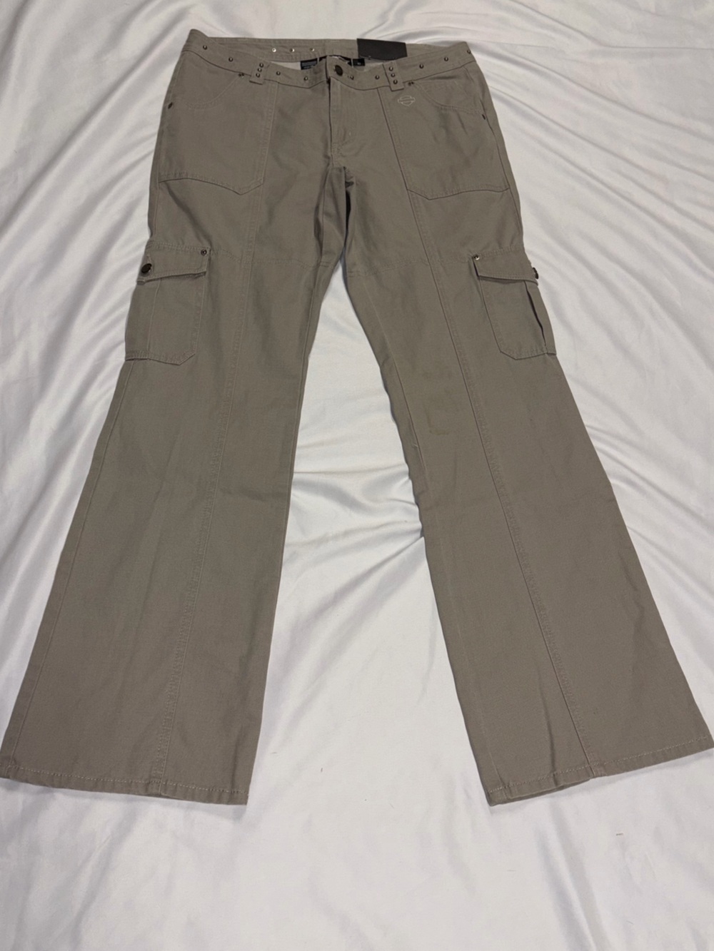 Harley-Davidson Women's Boot Cut Cargo Pants in Taupe Lot C